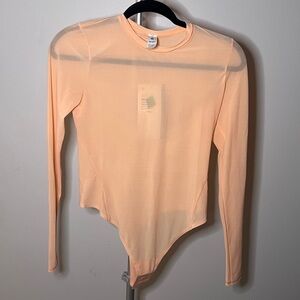 NWT Wundermost Nulu Mesh Long-Sleeve Crewneck Bodysuit